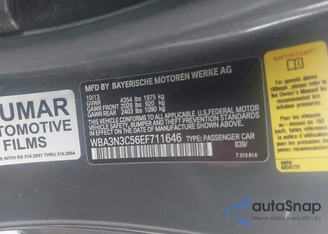 2014 BMW 428I z USA, uszkodzony, nr VIN WBA3N3C56EF711646